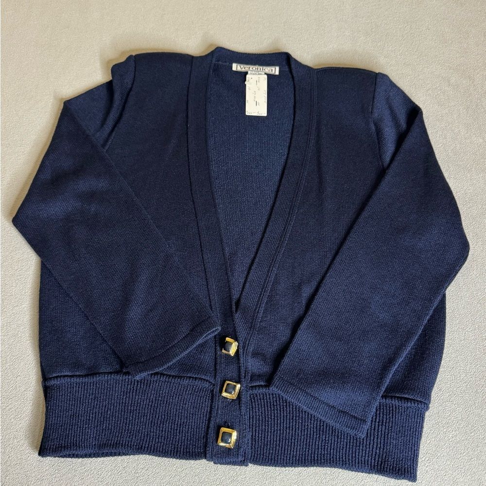 VERONICA CARDIGAN Women’s Size 10 Blue Made in USA